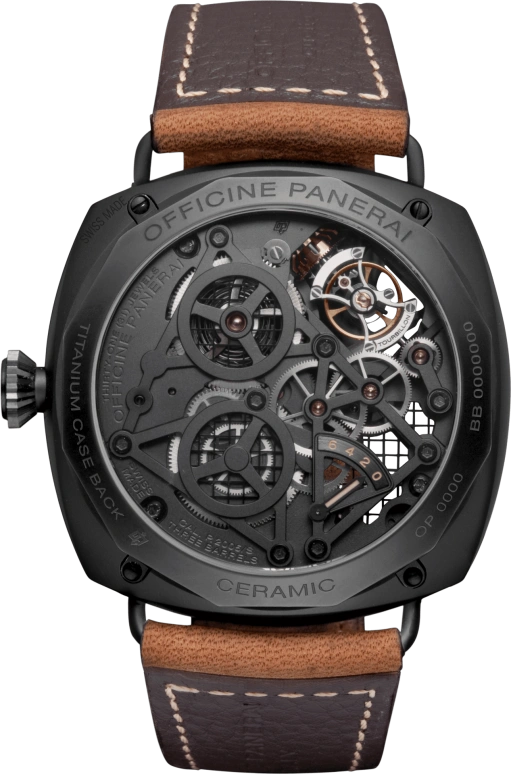 Panerai,Radiomir 48mm,48mm,Ceramic,Skeleton,Handwound,Power Reserve Indicator,Dule Time,Tourbillon,Day / Night Indication,144hours,In-house Caliber,PAM00350