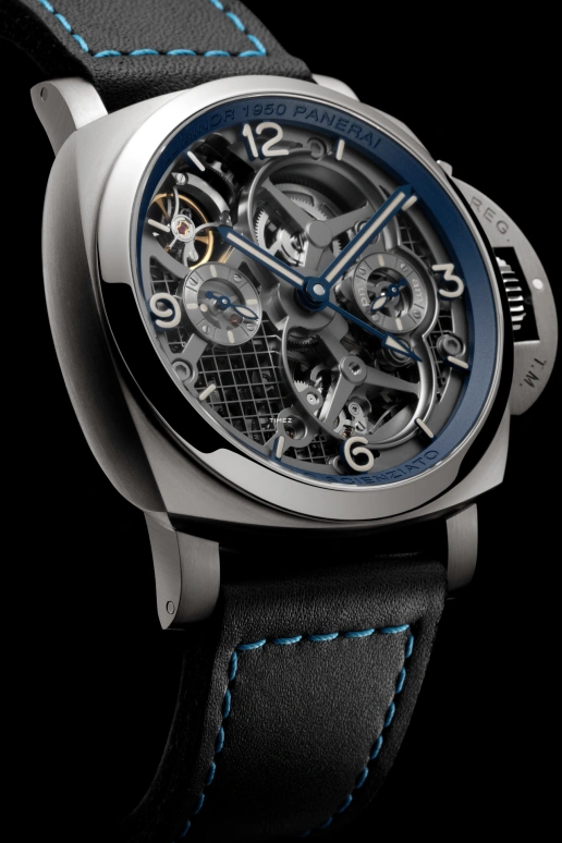 Panerai,Luminor 1950 48mm,48mm,Titanium,Skeleton,Handwound,Power Reserve Indicator,Dule Time,Tourbillon,Day / Night Indication,144hours,In-house Caliber,PAM00767