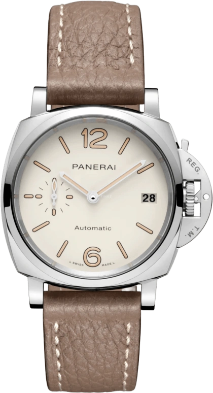 Panerai,Luminor Due 38mm,38mm,Stainless Steel,White,Automatic,Date,72hours,PAM01043
