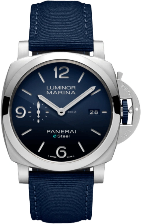 Panerai,Luminor 1950 44mm,44mm,Stainless Steel,Blue,Automatic,Date,72hours,PAM01157