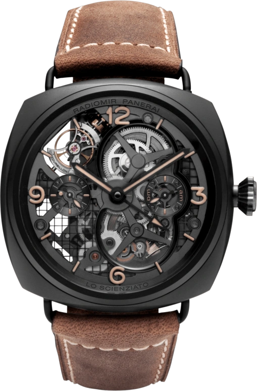 Panerai,Radiomir 48mm,48mm,Ceramic,Skeleton,Handwound,Power Reserve Indicator,Dule Time,Tourbillon,Day / Night Indication,144hours,In-house Caliber,PAM00350