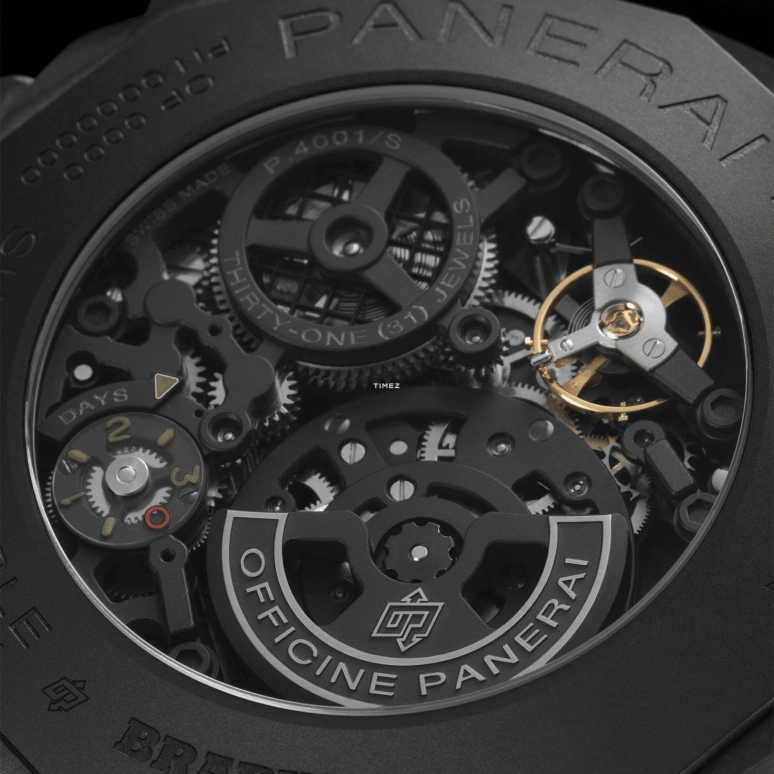 Panerai,Submersible 47mm,47mm,Carbon,Carbotech,Skeleton,Black,Automatic,Day,Power Reserve Indicator,Dule Time,World Time,72hours,In-house Caliber,PAM01283