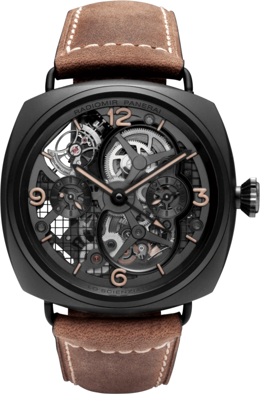 Panerai,Radiomir 48mm,48mm,Ceramic,Skeleton,Handwound,Power Reserve Indicator,Dule Time,Tourbillon,Day / Night Indication,144hours,In-house Caliber,PAM00348