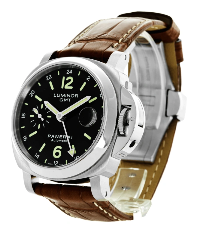 Panerai,Luminor 40mm,40mm,Stainless Steel,Black,Automatic,Day,Dule Time,PAM00244