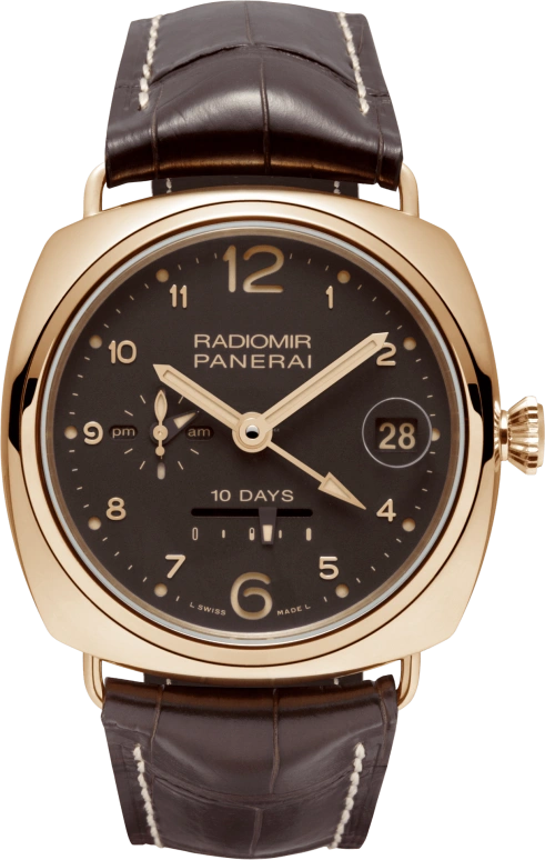 Panerai,Radiomir 46mm,46mm,Red Gold,Brown,Automatic,Day,Power Reserve Indicator,Dule Time,Day / Night Indication,240hours,In-house Caliber,PAM00497