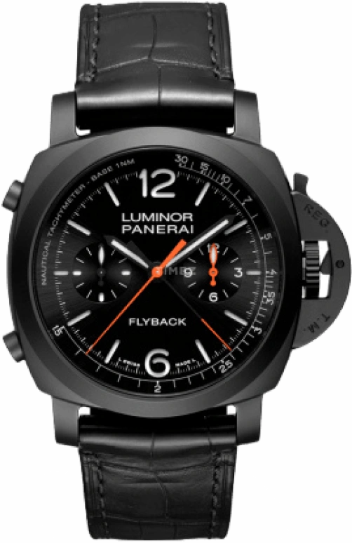 Panerai,Luminor 1950 44mm,44mm,Titanium,Ceramic,Black,Automatic,Chronograph,Date,Flyback,Column Wheel,72hours,In-house Caliber,PAM01298