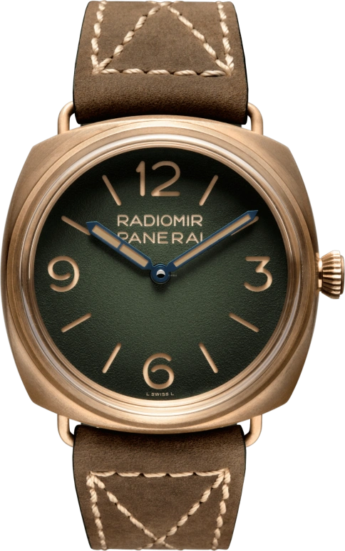 Panerai,Radiomir 47mm,47mm,Bronze,Stainless Steel,Green,Handwound,Day,72hours,PAM00760