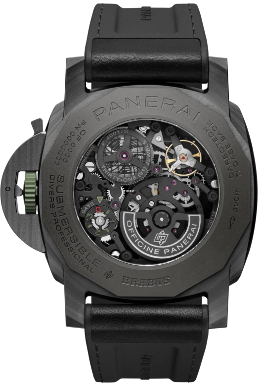 Panerai,Submersible 47mm,47mm,Carbon,Carbotech,Skeleton,Black,Automatic,Day,Power Reserve Indicator,Dule Time,World Time,72hours,In-house Caliber,PAM01283