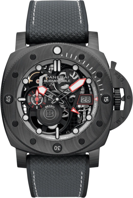 Panerai,Submersible 47mm,47mm,Titanium,Carbotech,Skeleton,Automatic,Day,Power Reserve Indicator,Dule Time,Day / Night Indication,In-house Caliber,Sapphire,PAM01240