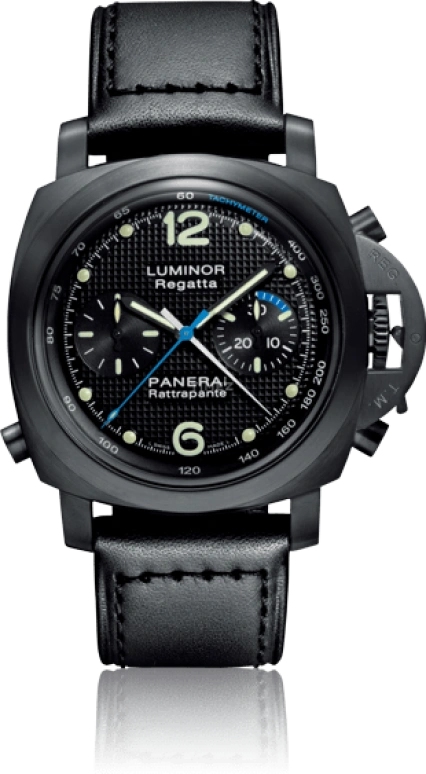 Panerai,Luminor 1950 44mm,44mm,Stainless Steel,Black,Automatic,Chronograph,Rattrapante,PAM00332
