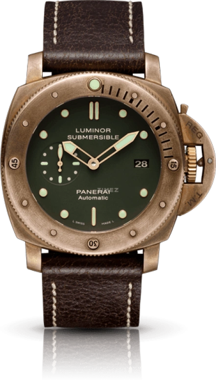 Panerai,Submersible 47mm,47mm,Titanium,Bronze,Green,Automatic,Day,72hours,PAM00382