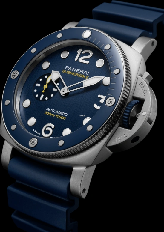 Panerai,Submersible 44mm,44mm,Stainless Steel,Blue,Automatic,72hours,In-house Caliber,Mike Horn,PAM01676