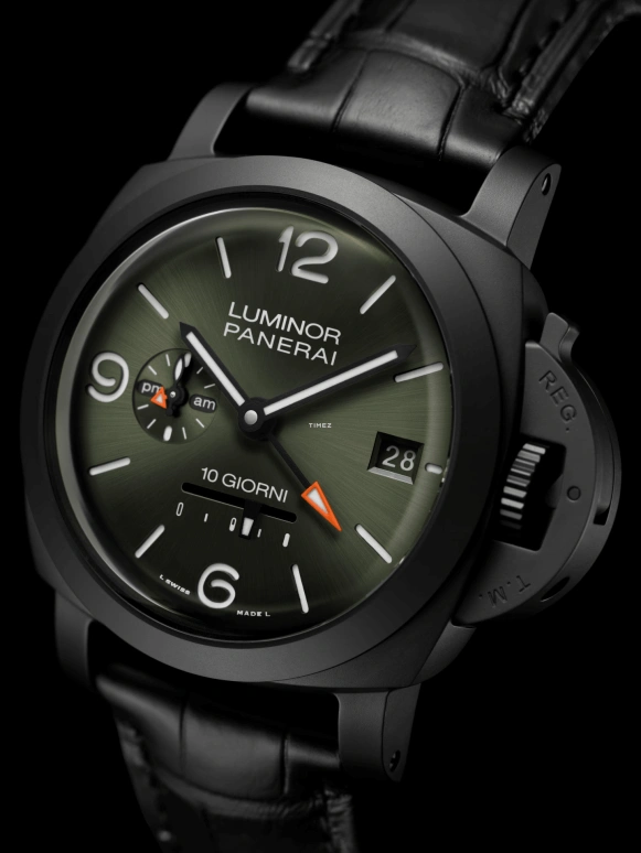Panerai,Luminor 44mm,44mm,Ceramic,Green,Automatic,Day,Power Reserve Indicator,Dule Time,PAM01483