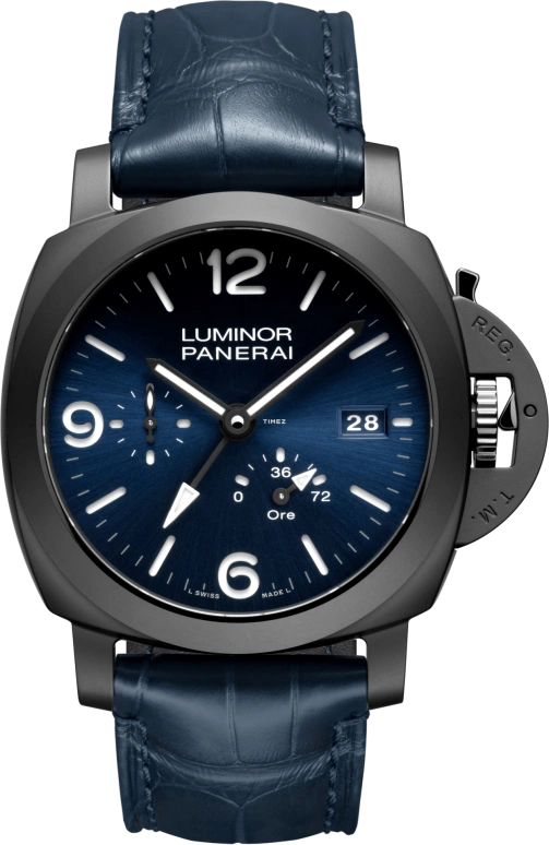Panerai,Luminor 44mm,44mm,Ceramic,Blue,Automatic,Day,Power Reserve Indicator,Dule Time,PAM01574