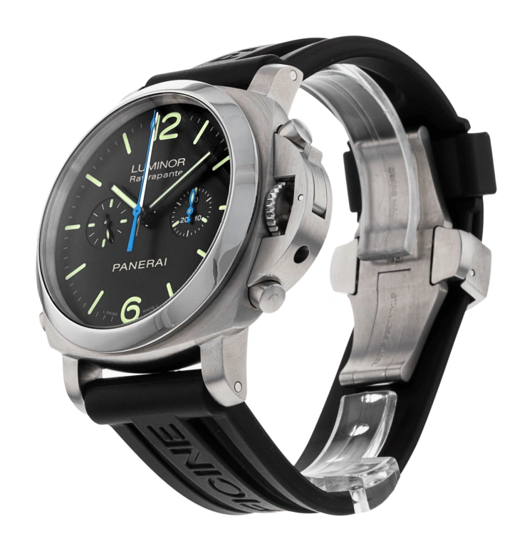 Panerai,Luminor 1950 44mm,44mm,Stainless Steel,Black,Automatic,Chronograph,Rattrapante,PAM00362
