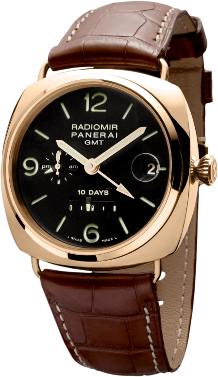 Panerai,Radiomir 46mm,46mm,Rose Gold,Black,Automatic,Day,Power Reserve Indicator,Dule Time,Day / Night Indication,240hours,In-house Caliber,PAM00273