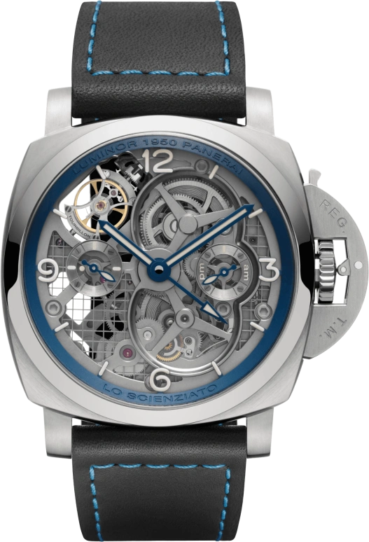 Panerai,Luminor 1950 48mm,48mm,Titanium,Skeleton,Handwound,Power Reserve Indicator,Dule Time,Tourbillon,Day / Night Indication,144hours,In-house Caliber,PAM00767