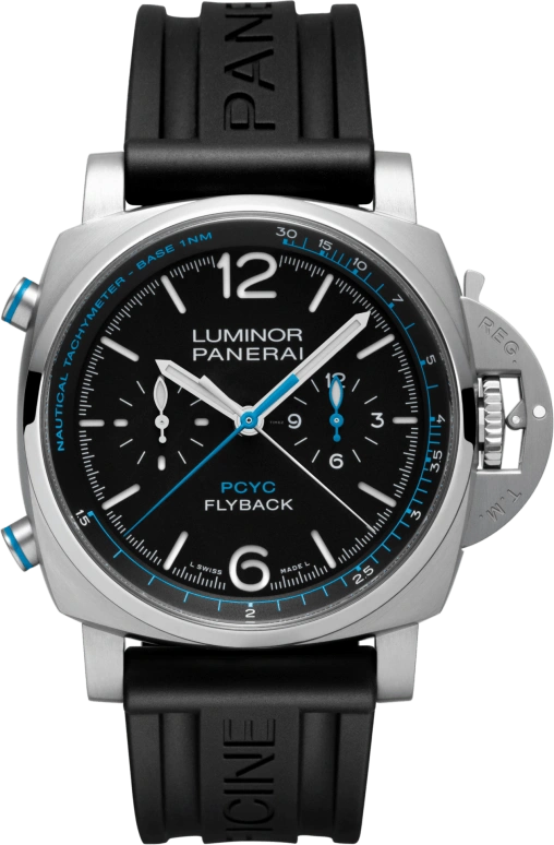Panerai,Luminor 1950 44mm,44mm,Titanium,Black,Automatic,Chronograph,Date,Flyback,Column Wheel,72hours,In-house Caliber,PAM00764