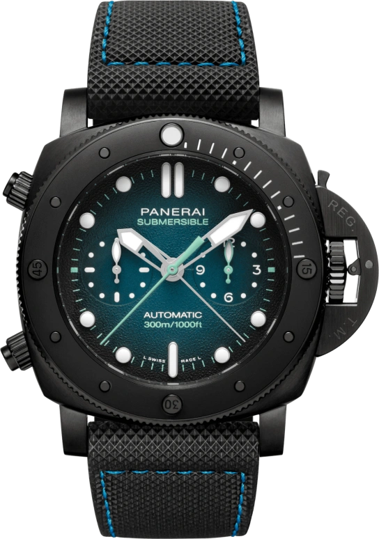 Panerai,Submersible 47mm,47mm,Titanium,Blue,Automatic,Chronograph,Date,Flyback,Column Wheel,72hours,In-house Caliber,PAM00983