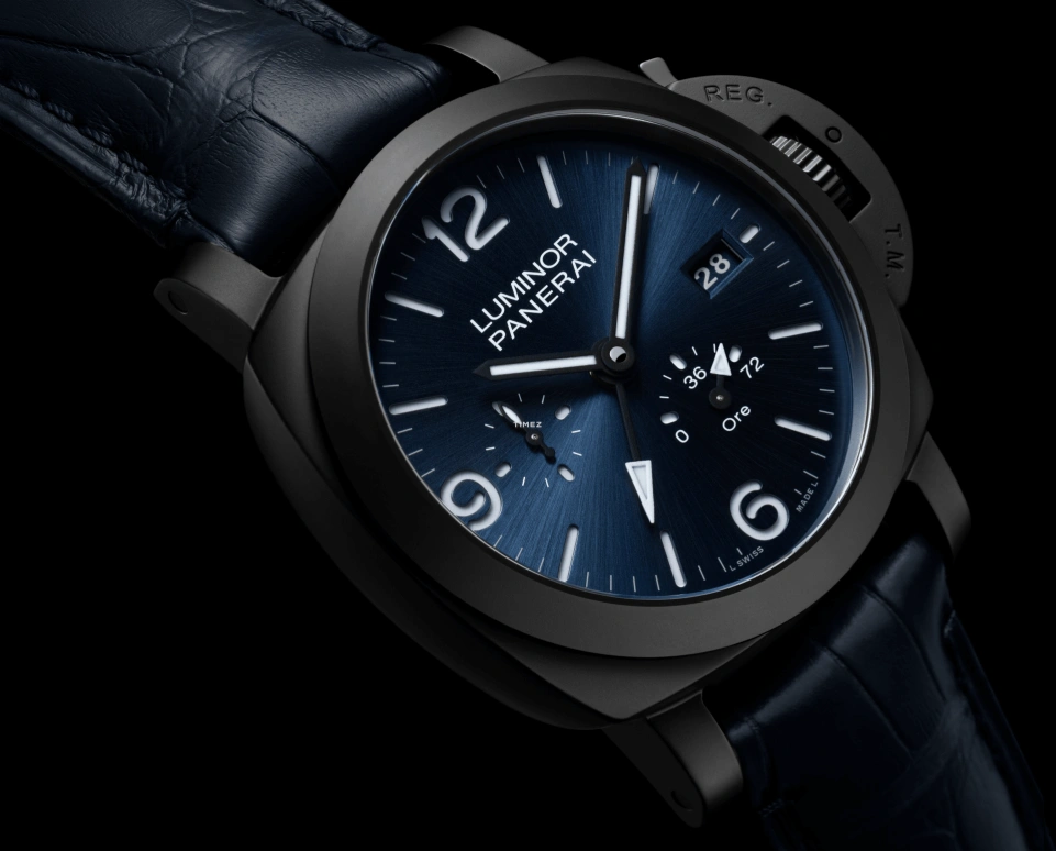Panerai,Luminor 44mm,44mm,Ceramic,Blue,Automatic,Day,Power Reserve Indicator,Dule Time,PAM01574