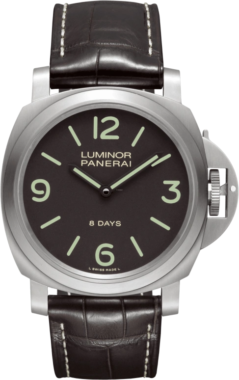 Panerai,Luminor 44mm,44mm,Titanium,Brown,Handwound,192hours,In-house Caliber,PAM00562