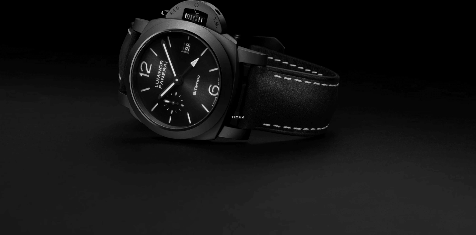 Panerai,Luminor 40mm,40mm,Ceramic,Titanium,Black,Automatic,Day,Dule Time,PAM01460