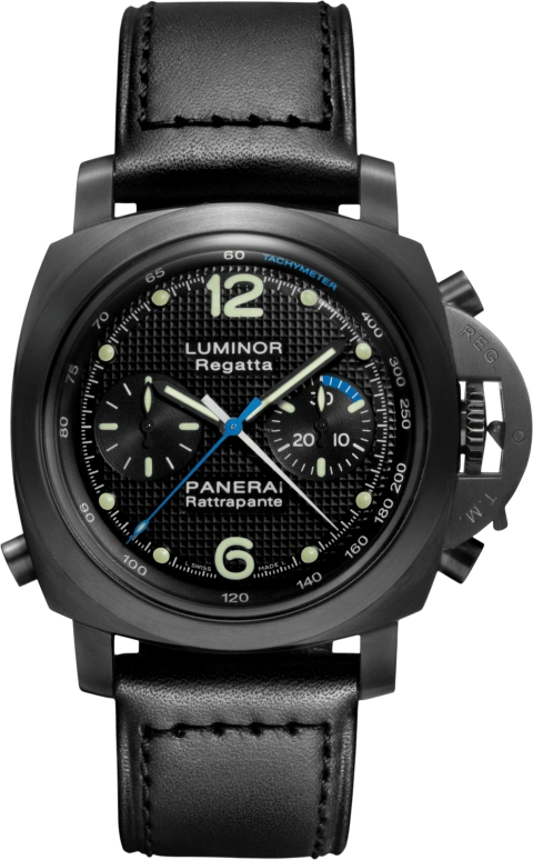 Panerai,Luminor 1950 44mm,44mm,Stainless Steel,Black,Automatic,Chronograph,Rattrapante,PAM00332