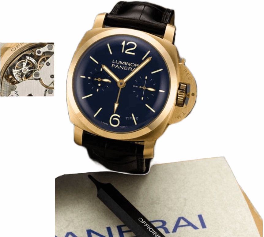 Panerai,Luminor 1950 47mm,47mm,Pink Gold,Blue,Handwound,Power Reserve Indicator,Dule Time,Tourbillon,Day / Night Indication,144hours,In-house Caliber,PAM00340