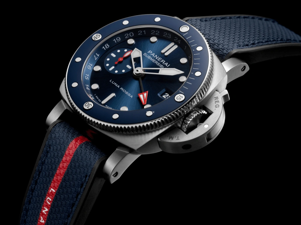 Panerai,Submersible 42mm,42mm,Titanium,Blue,Automatic,Day,Dule Time,PAM01507