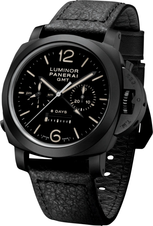 Panerai,Luminor 1950 44mm,44mm,Titanium,Ceramic,Black,Handwound,Chronograph,Monopoussoir,Power Reserve Indicator,Column Wheel,192hours,In-house Caliber,PAM00317