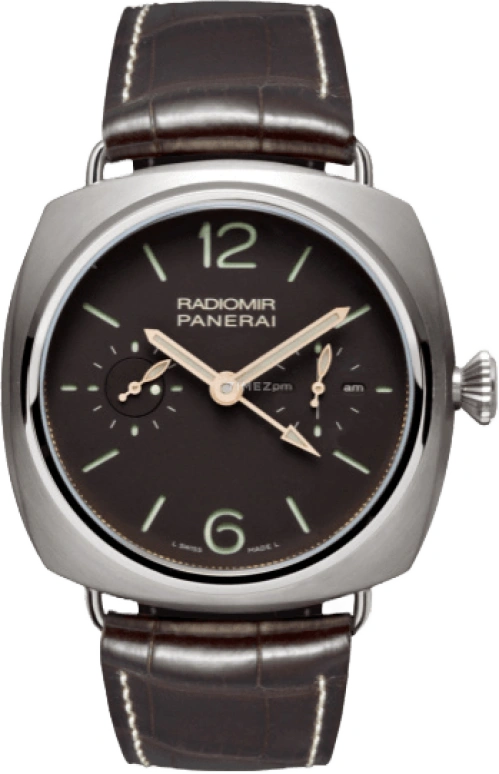 Panerai,Radiomir 48mm,48mm,Titanium,Brown,Handwound,Power Reserve Indicator,Dule Time,Tourbillon,Day / Night Indication,144hours,In-house Caliber,PAM00315