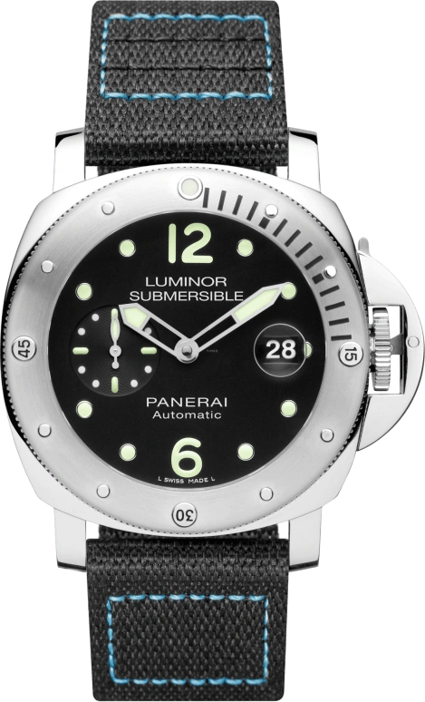 Panerai,Submersible 44mm,44mm,Stainless Steel,Black,Automatic,Date,50hours,PAM01024