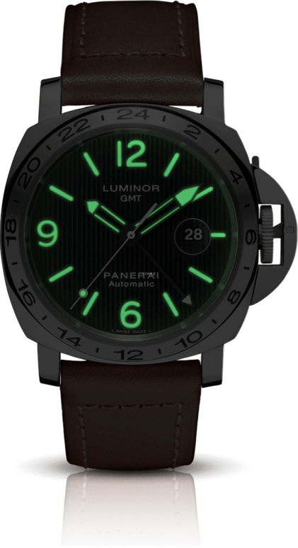 Panerai,Luminor 44mm,44mm,Stainless Steel,Black,Automatic,Day,Dule Time,PAM00029