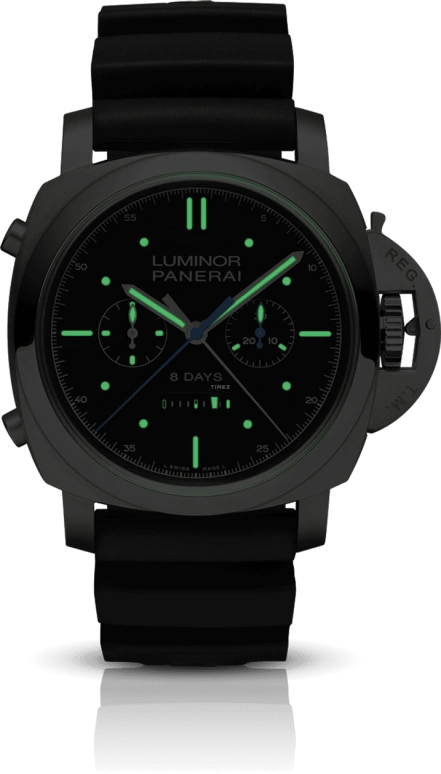 Panerai,Luminor 1950 47mm,47mm,Stainless Steel,Black,Handwound,Chronograph,Monopoussoir,Power Reserve Indicator,Rattrapante,192hours,In-house Caliber,PAM00427