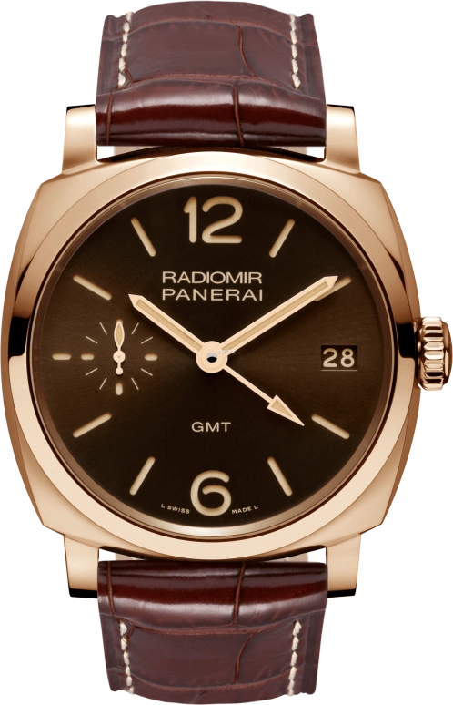 Panerai,Radiomir 1940 42mm,42mm,Red Gold,Brown,Handwound,Day,Power Reserve Indicator,Dule Time,PAM00570