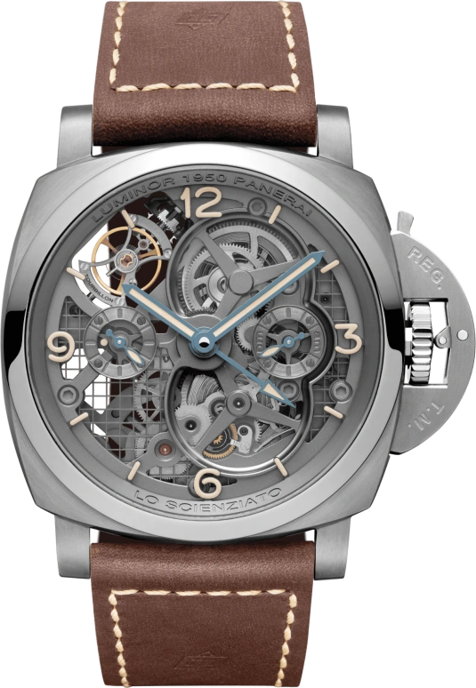 Panerai,Luminor 1950 48mm,48mm,Titanium,Skeleton,Handwound,Power Reserve Indicator,Dule Time,Tourbillon,Day / Night Indication,144hours,In-house Caliber,PAM00578