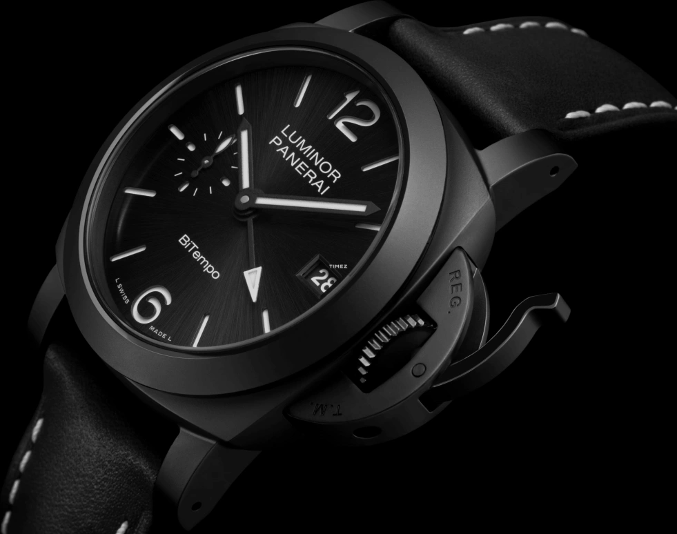 Panerai,Luminor 40mm,40mm,Ceramic,Titanium,Black,Automatic,Day,Dule Time,PAM01460