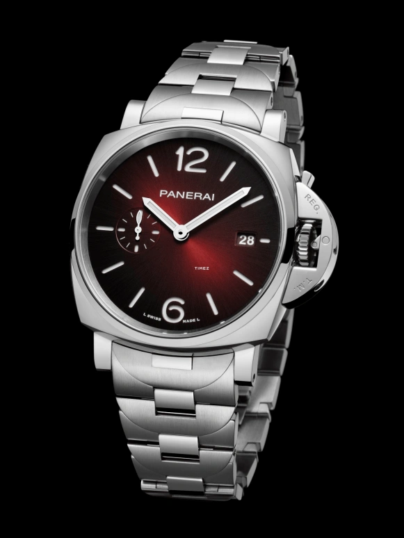 Panerai,Luminor Due 42mm,42mm,Stainless Steel,Wine Red,Automatic,Day,72hours,PAM01539