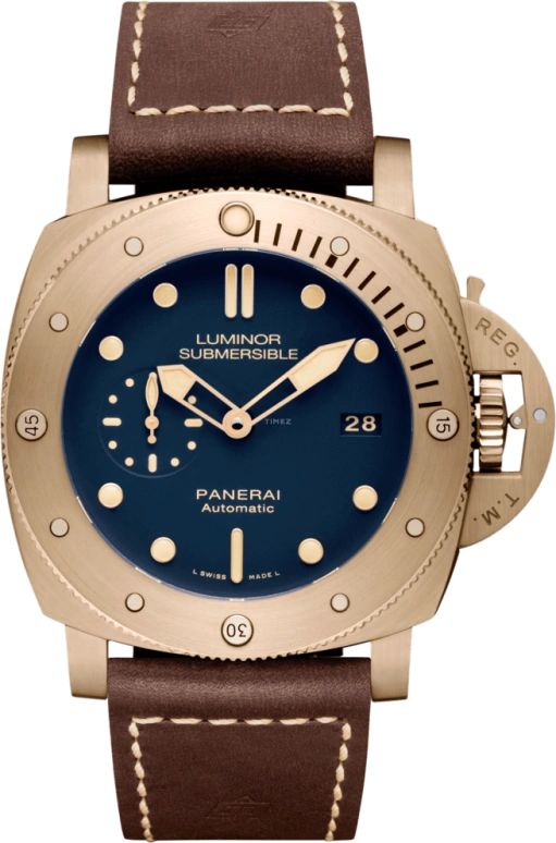 Panerai,Submersible 47mm,47mm,Titanium,Bronze,Blue,Automatic,Date,72hours,PAM00671