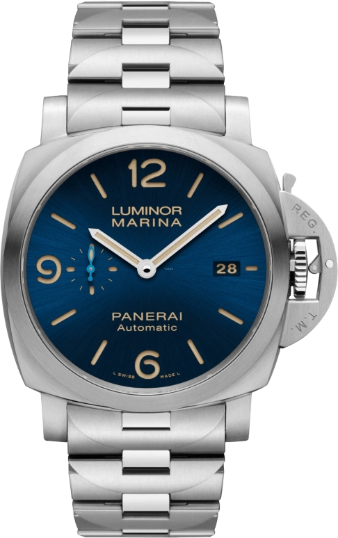 Panerai,Luminor 1950 44mm,44mm,Stainless Steel,Blue,Automatic,Date,72hours,PAM01058