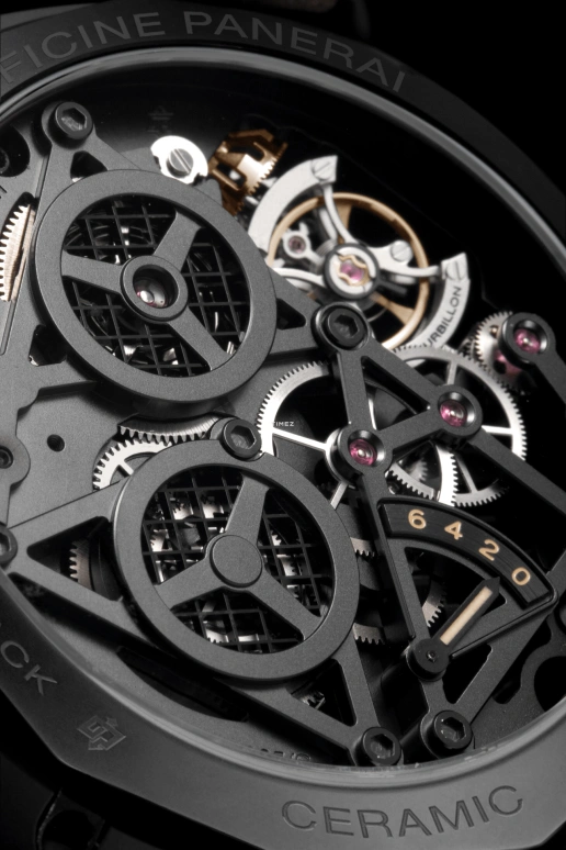 Panerai,Radiomir 48mm,48mm,Ceramic,Skeleton,Handwound,Power Reserve Indicator,Dule Time,Tourbillon,Day / Night Indication,144hours,In-house Caliber,PAM00350