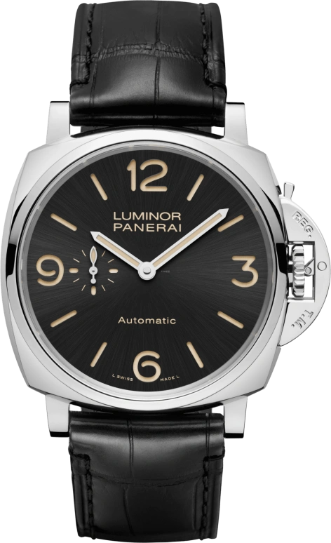 Panerai,Luminor Due 45mm,45mm,Stainless Steel,Black,Automatic,Day,Power Reserve Indicator,PAM00674