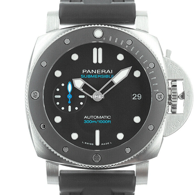 Panerai,Submersible 42mm,42mm,Stainless Steel,Black,Automatic,Day,240hours,PAM01683