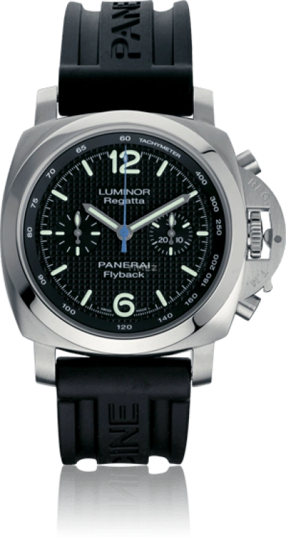 Panerai,Luminor 1950 44mm,44mm,Stainless Steel,Black,Automatic,Chronograph,Day,Flyback,PAM00253