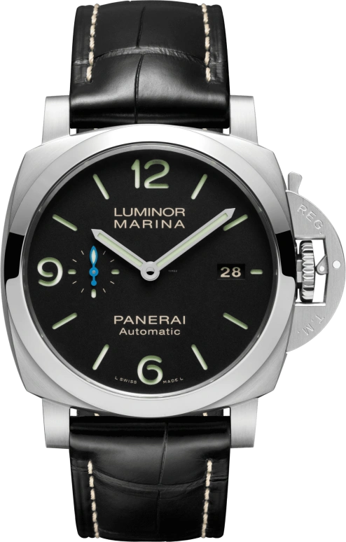 Panerai,Luminor 1950 44mm,44mm,Stainless Steel,Black,Automatic,Date,72hours,PAM01312