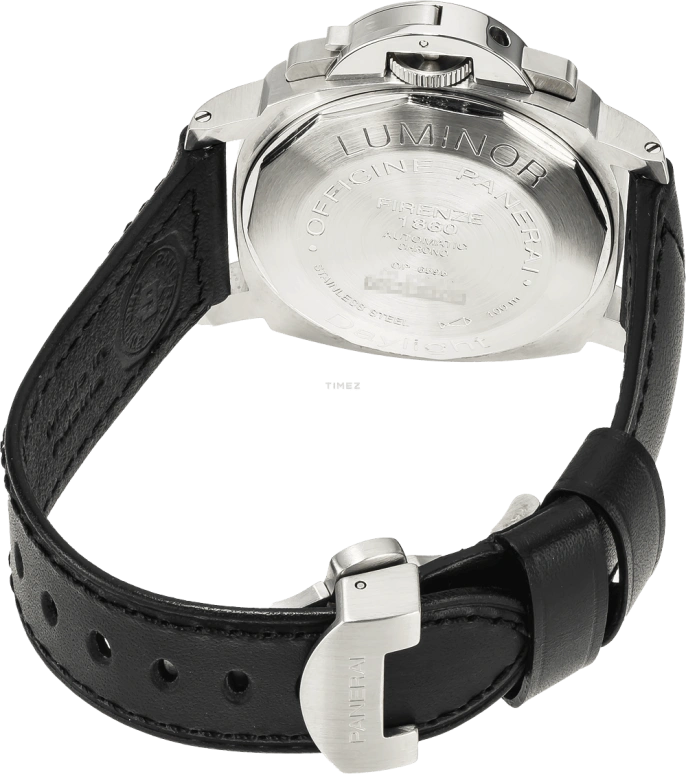 Panerai,Luminor 44mm,44mm,Stainless Steel,Black,Automatic,Chronograph,Day,PAM00196