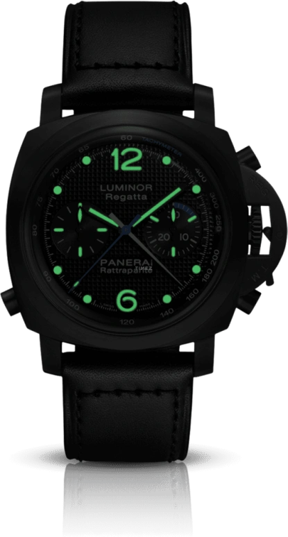 Panerai,Luminor 1950 44mm,44mm,Stainless Steel,Black,Automatic,Chronograph,Rattrapante,PAM00332