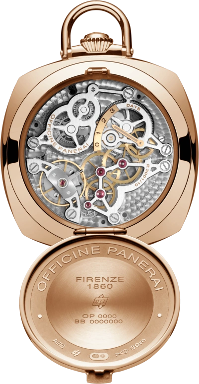 Panerai,Pocket Watches 50mm,50mm,Red Gold,Brown,Handwound,Power Reserve Indicator,72hours,PAM00447