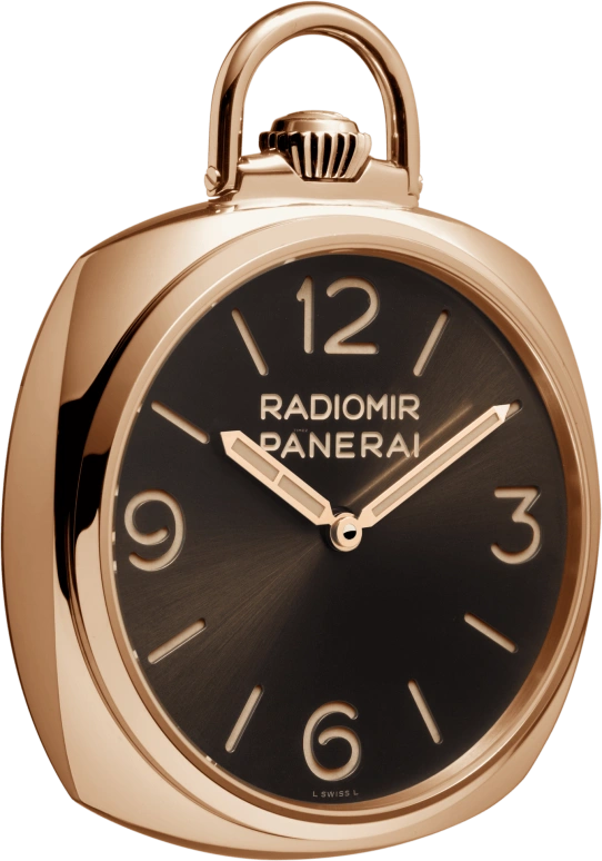 Panerai,Pocket Watches 50mm,50mm,Red Gold,Brown,Handwound,Power Reserve Indicator,72hours,PAM00447