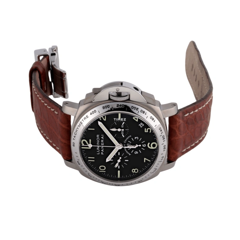 Panerai,Luminor 40mm,40mm,Titanium,Black,Automatic,Chronograph,Day,PAM00074